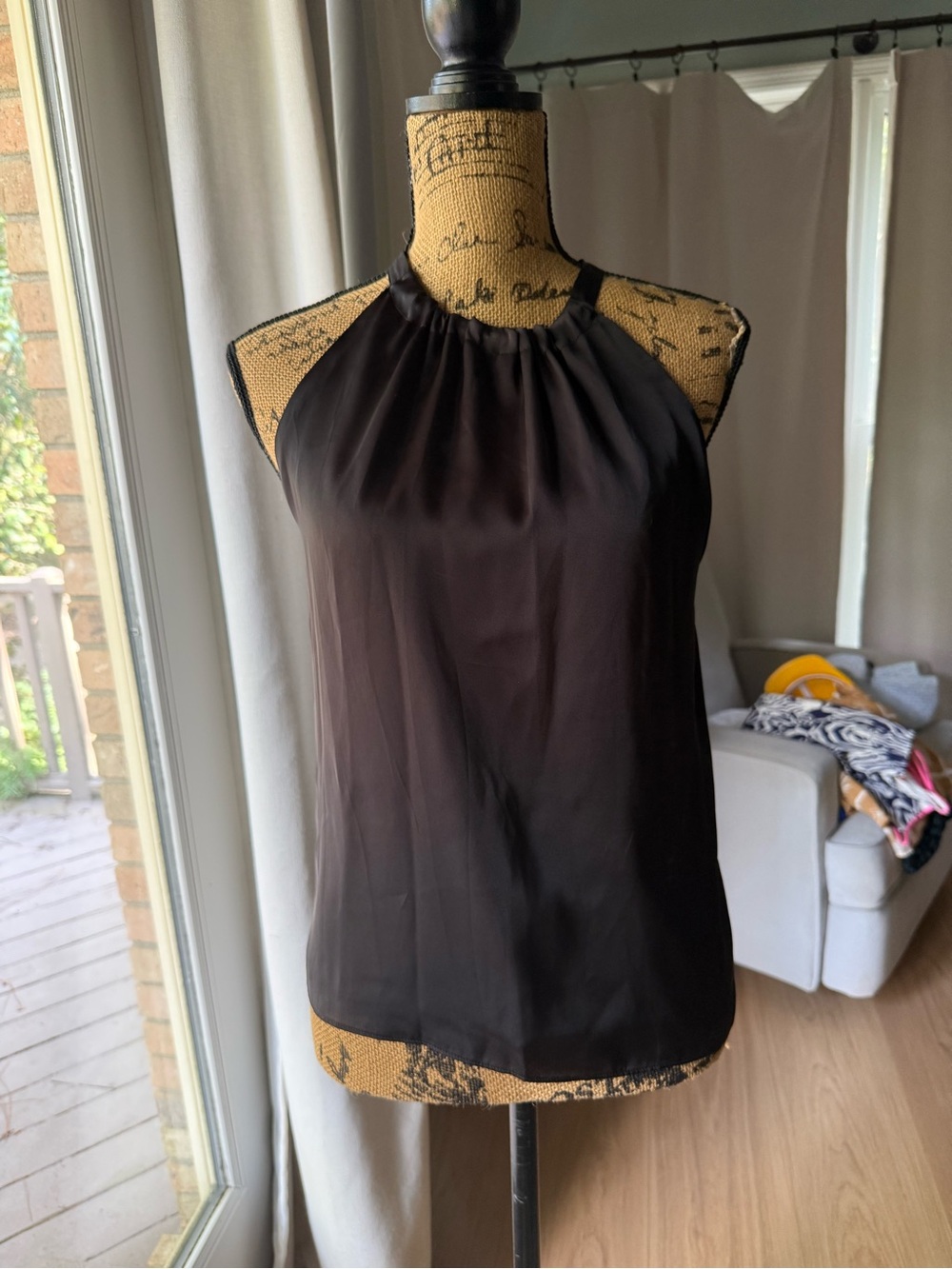 Melrose and Market Black Halter Satin Camisole